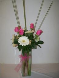 3 rosas y 3 gerberas 